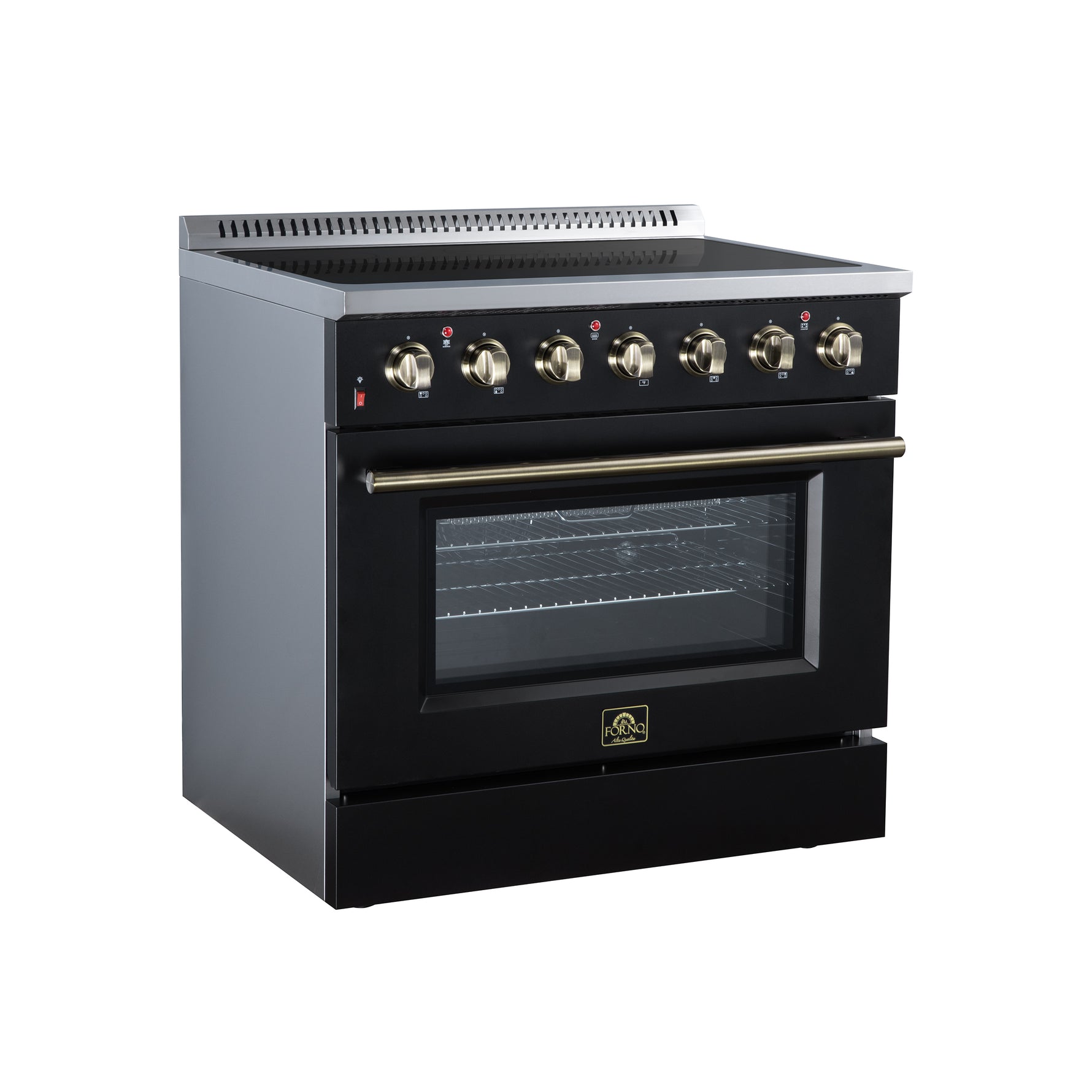 Galiano 36 Inch Freestanding Electric range, 5 radiant burners, 5.36 cf. True Convection oven, Air fryer kit, Black