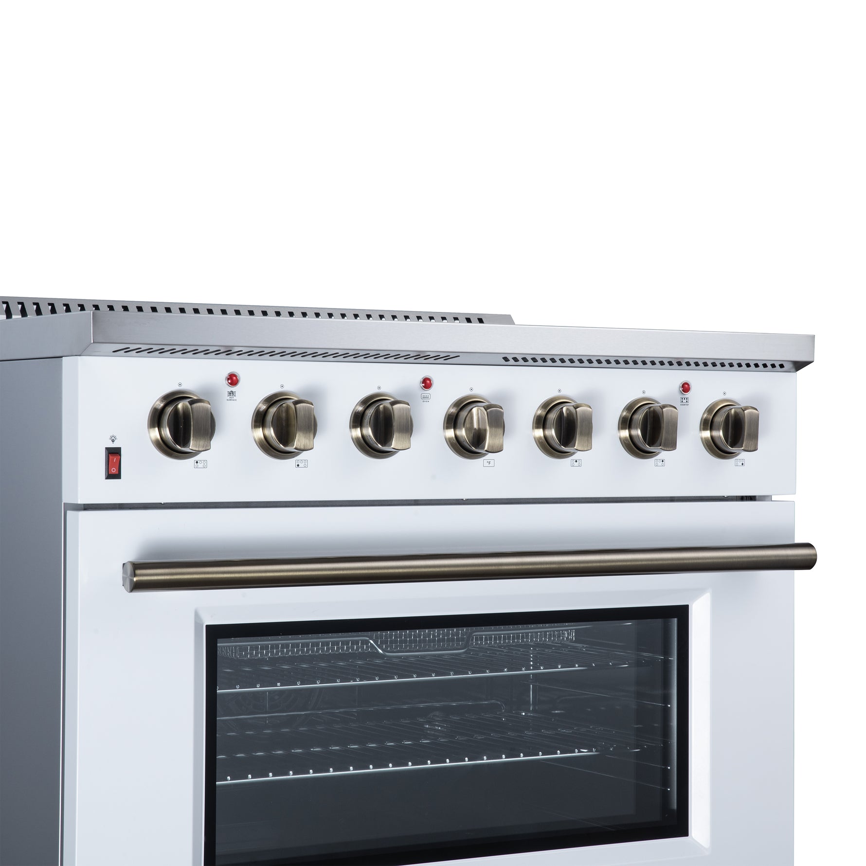 Galiano 36 Inch Freestanding Electric range, 5 radiant burners, 5.36 cf. True Convection oven, Air fryer kit, White