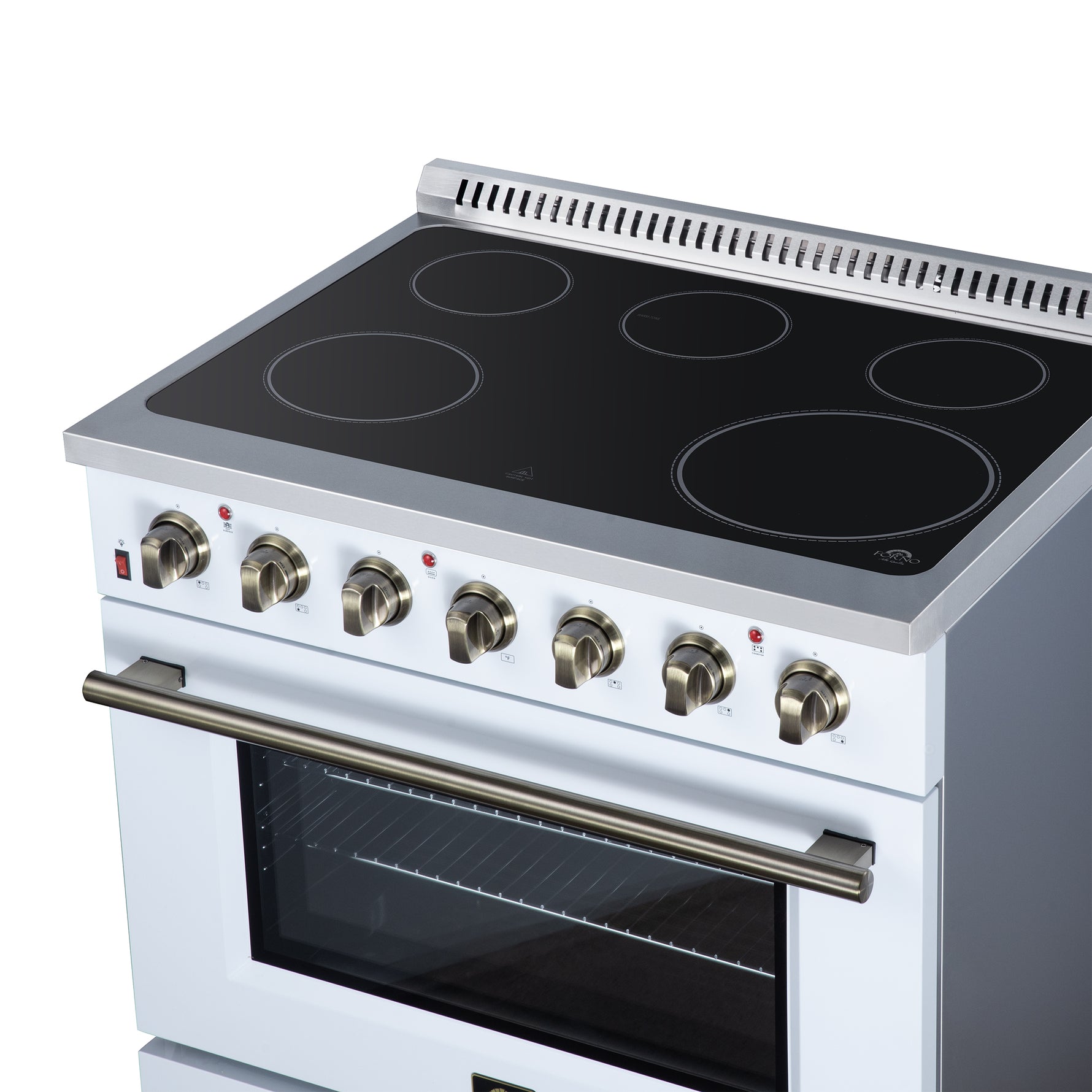 Galiano 36 Inch Freestanding Electric range, 5 radiant burners, 5.36 cf. True Convection oven, Air fryer kit, White