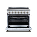 Galiano 36 Inch Freestanding Electric range, 5 radiant burners, 5.36 cf. True Convection oven, Air fryer kit, White