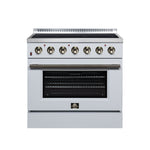Galiano 36 Inch Freestanding Electric range, 5 radiant burners, 5.36 cf. True Convection oven, Air fryer kit, White