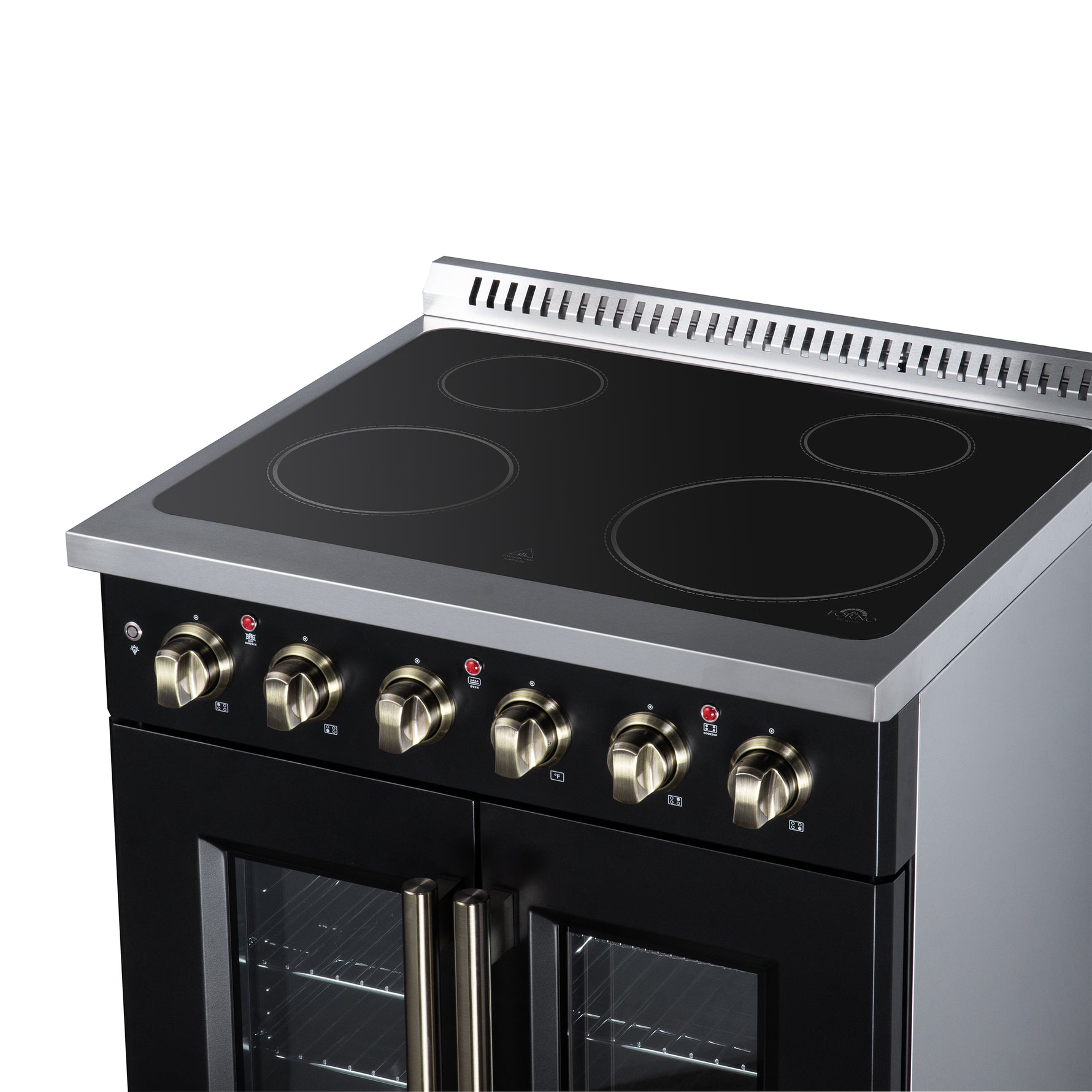 Galiano 30 Inch French Door Electric range, 4 radiant burners, 4.32 cf. True Convection oven, Air fryer kit, Black