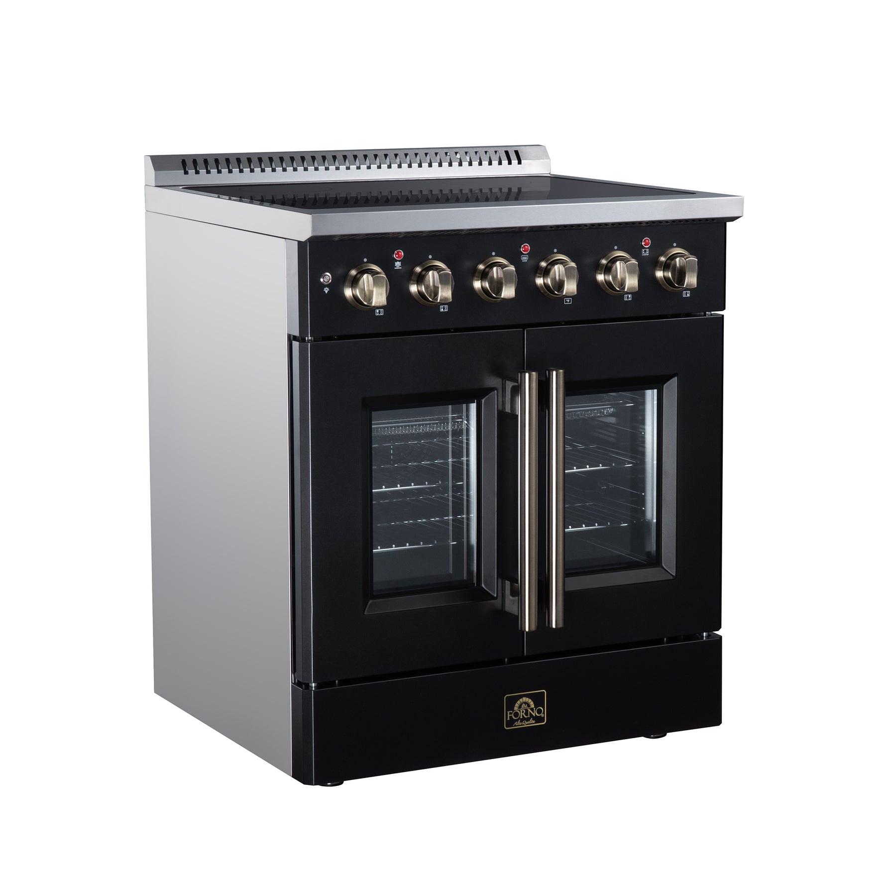 Galiano 30 Inch French Door Electric range, 4 radiant burners, 4.32 cf. True Convection oven, Air fryer kit, Black