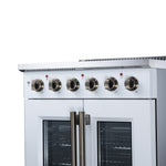 Galiano 30 Inch French Door Electric range, 4 radiant burners, 4.32 cf. True Convection oven, Air fryer kit, White