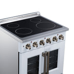 Galiano 30 Inch French Door Electric range, 4 radiant burners, 4.32 cf. True Convection oven, Air fryer kit, White