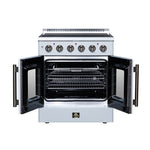 Galiano 30 Inch French Door Electric range, 4 radiant burners, 4.32 cf. True Convection oven, Air fryer kit, White