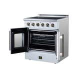 Galiano 30 Inch French Door Electric range, 4 radiant burners, 4.32 cf. True Convection oven, Air fryer kit, White