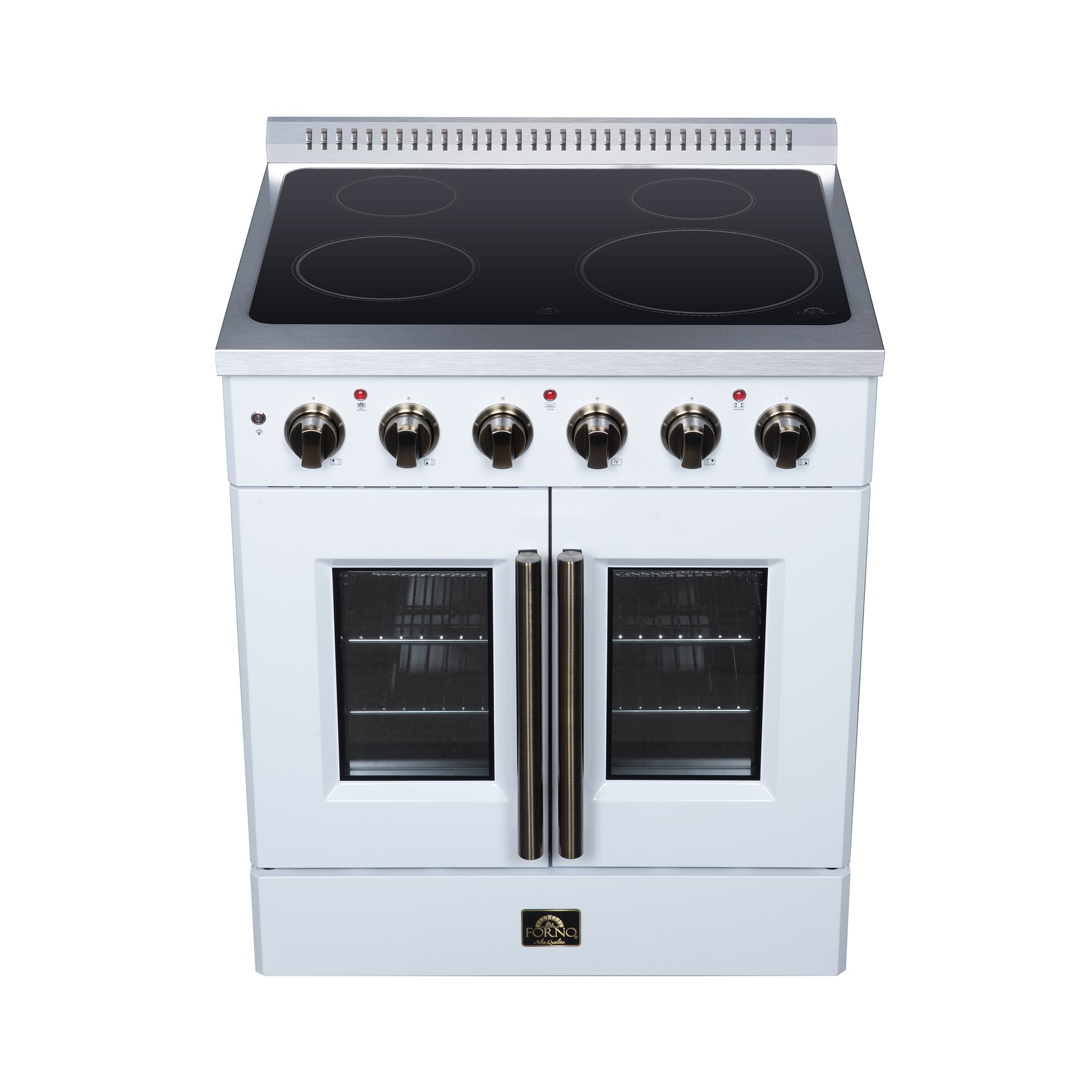 Galiano 30 Inch French Door Electric range, 4 radiant burners, 4.32 cf. True Convection oven, Air fryer kit, White