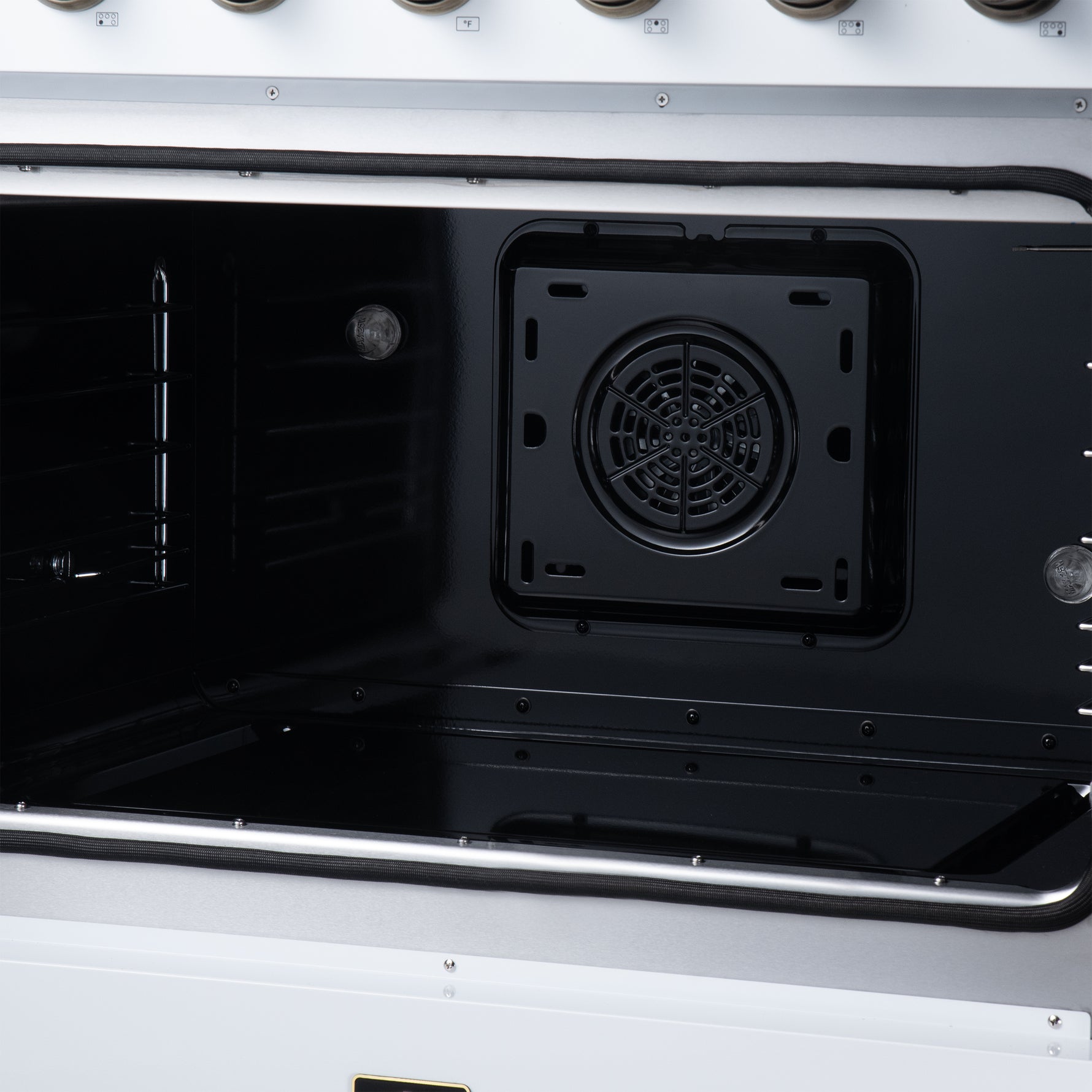 Galiano 36 Inch French Door Electric range, 5 radiant burners, 5.36 cf. True Convection oven, Air fryer kit, White