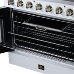 Galiano 36 Inch French Door Electric range, 5 radiant burners, 5.36 cf. True Convection oven, Air fryer kit, White