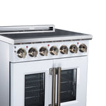 Massimo 30 Inch French Door Electric range, 5 radiant burners, 4.32 cf. True Convection oven, Air fryer kit, White