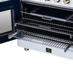 Massimo 36 Inch French Door Electric range, 5 radiant burners, 5.36 cf. True Convection oven, Air fryer kit, White