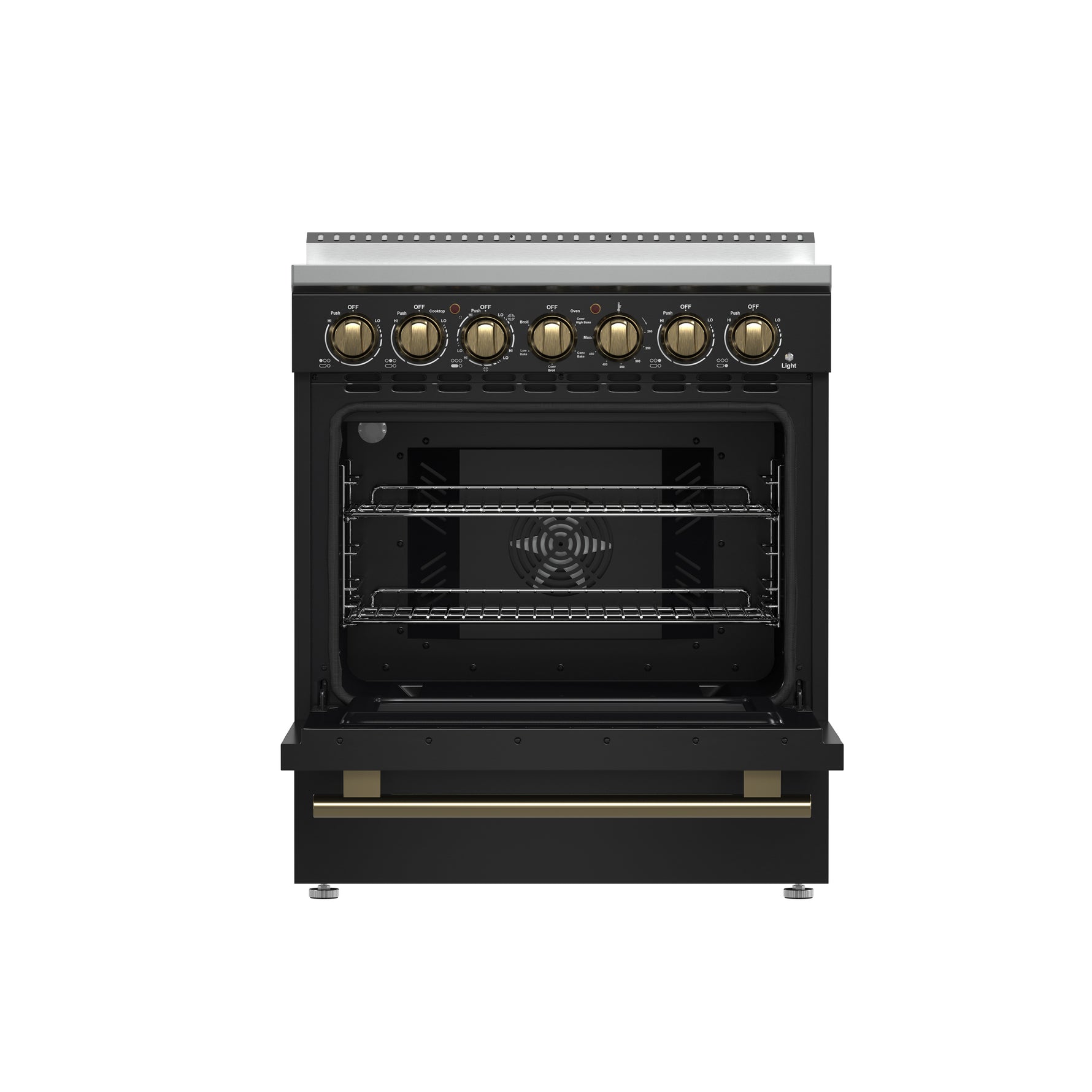 Forno Paolo 30-Inch Freestanding Electric Range, Black, 4.38 cu.ft, True Convection Oven, Energy Efficient - BonPrix Électroménagers