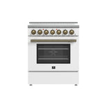 Forno Paolo 30-Inch Freestanding Electric Range, White, 4.38 cu.ft, True Convection Oven, Energy Efficient - BonPrix Électroménagers