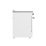 Forno Paolo 30-Inch Freestanding Electric Range, White, 4.38 cu.ft, True Convection Oven, Energy Efficient - BonPrix Électroménagers