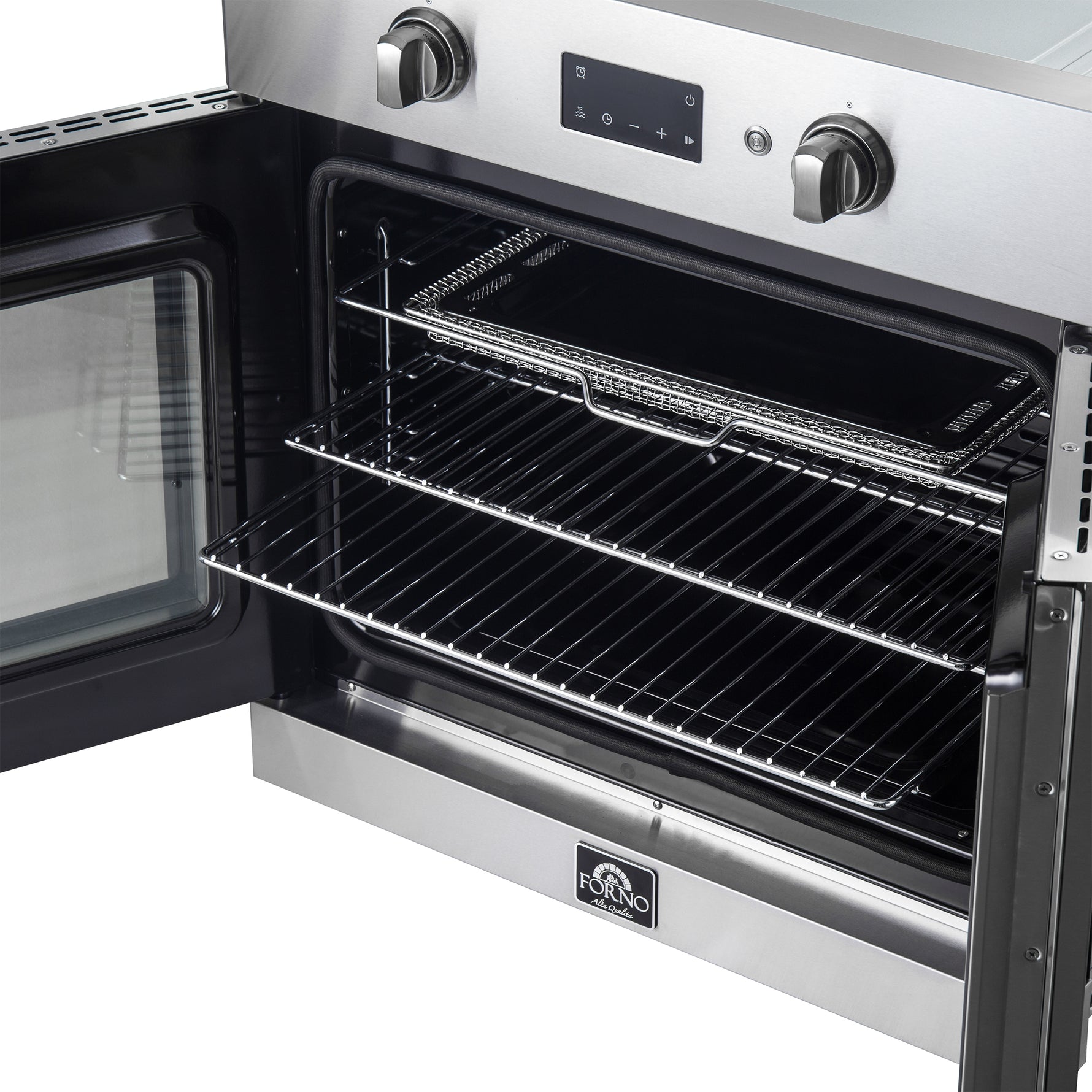 Forno Asti 30-Inch French Door Electric Wall Oven in Stainless Steel, 3.68 cu. ft. True Convection, 3,600W, Air Fry, Sous Vide, Self-Clean - BonPrix Électroménagers