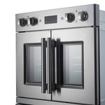 Forno Asti 30-Inch Double Electric Wall Oven with Upper French Doors in Stainless Steel, 7.36 cu. ft. Dual True Convection, 7,200W, Air Fry, Sous Vide, Self-Clean - BonPrix Électroménagers