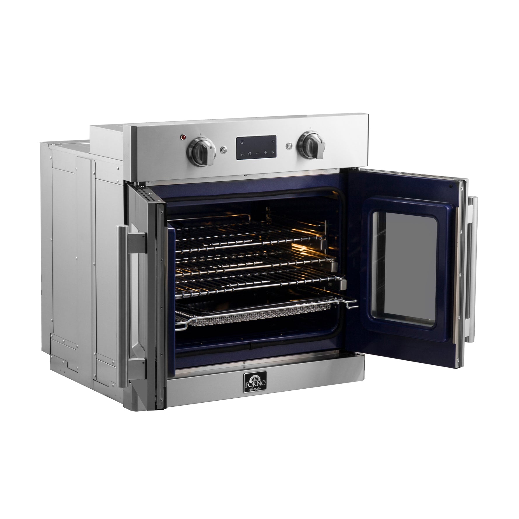 Forno Gallico 30-Inch Electric French Door Wall Oven, Stainless Steel, True Convection, Air Fry, Self-Cleaning - BonPrix Électroménagers