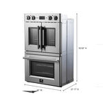 Forno Gallico 30-Inch Electric French Door Double Oven, Stainless Steel, Convection Cooking, Touch Control Panel, Self-Cleaning Function - BonPrix Électroménagers