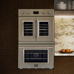Forno Gallico 30-Inch Electric French Door Double Oven, Stainless Steel, Convection Cooking, Touch Control Panel, Self-Cleaning Function - BonPrix Électroménagers