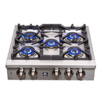Forno Spezia Alta Qualita 30-Inch Pro-Style Gas Rangetop, Stainless Steel, 5 Sealed Burners, Continuous Cast Iron Grates, High Heat Output - BonPrix Électroménagers