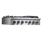 Forno Spezia Alta Qualita 36-Inch Pro-Style Gas Rangetop, Stainless Steel, 6 Sealed Burners, Continuous Cast Iron Grates, High Heat Output - BonPrix Électroménagers