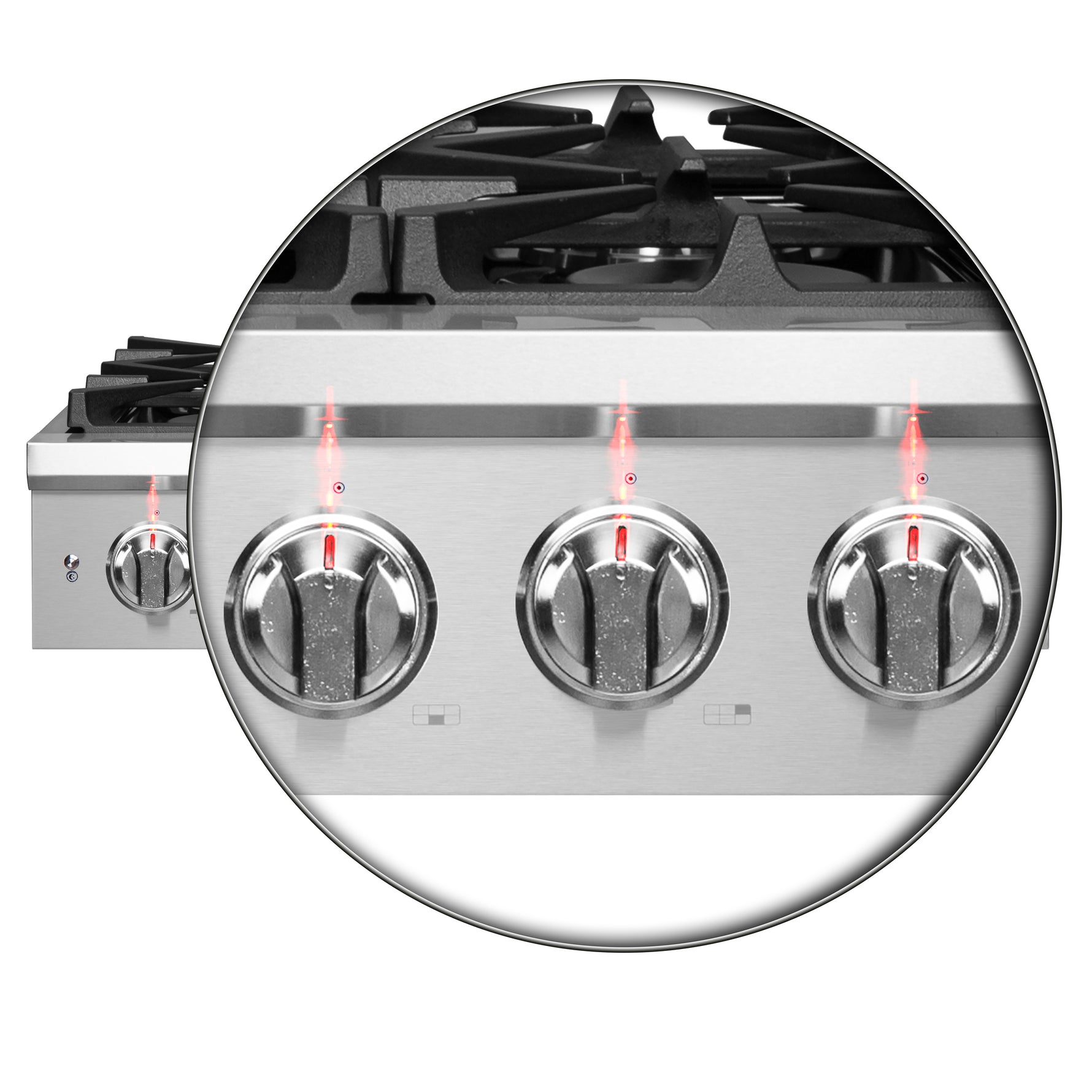 Forno Spezia Alta Qualita 36-Inch Pro-Style Gas Rangetop, Stainless Steel, 6 Sealed Burners, Continuous Cast Iron Grates, High Heat Output - BonPrix Électroménagers