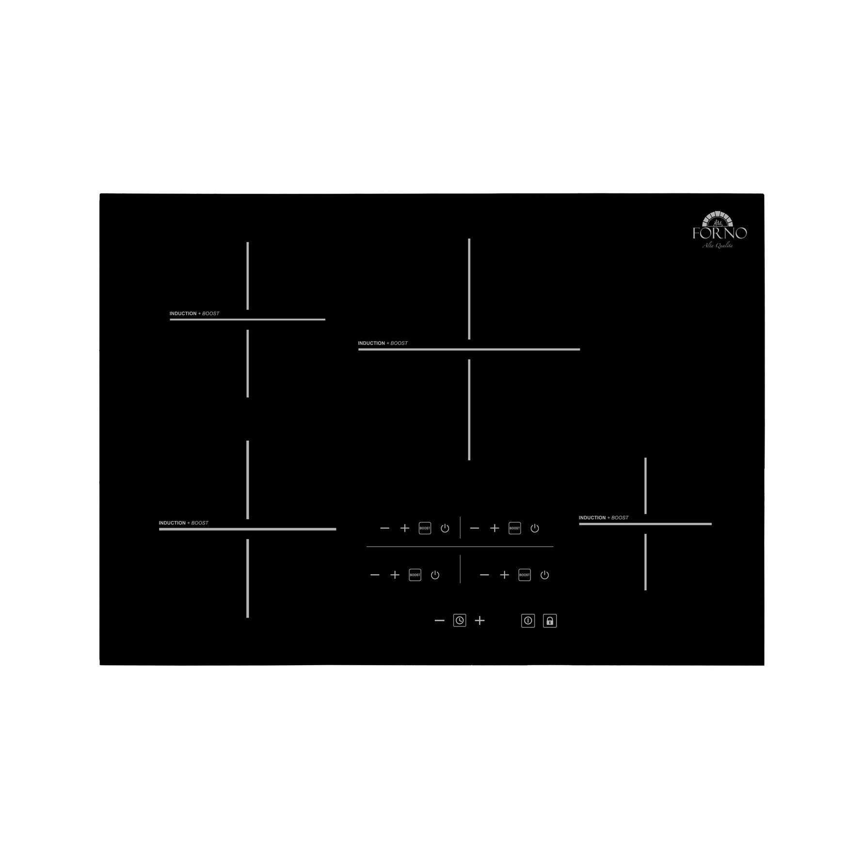 Forno Lecce 30-Inch 4-Zone Induction Cooktop, Touch Control, Multiple Power Levels, Safety Features, Sleek Design - BonPrix Électroménagers