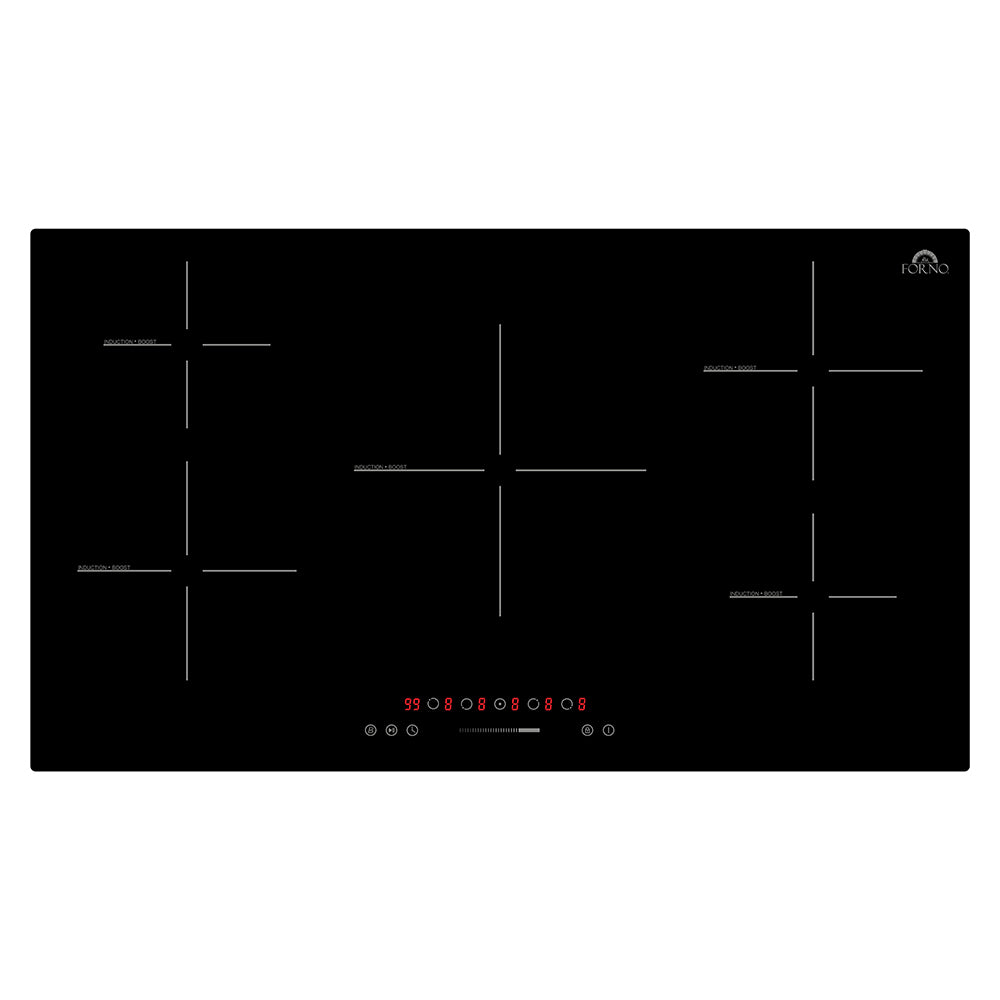 Forno Parco 36-Inch Induction Cooktop, 5 Zones, 10,200W Total Power, Touch Control, 9 Power Levels, Booster Function - BonPrix Électroménagers