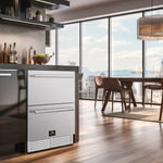 Forno Cosenza 24" Built-In Indoor/Outdoor Drawer Freezer with Ice Maker, 4.69 cu.ft. - BonPrix Électroménagers