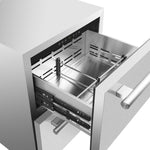 Forno Como 24-Inch Indoor Outdoor Drawer Refrigerator, 4.87 cu.ft, Stainless Steel Interior, Adjustable Shelves, LED Lighting - BonPrix Électroménagers