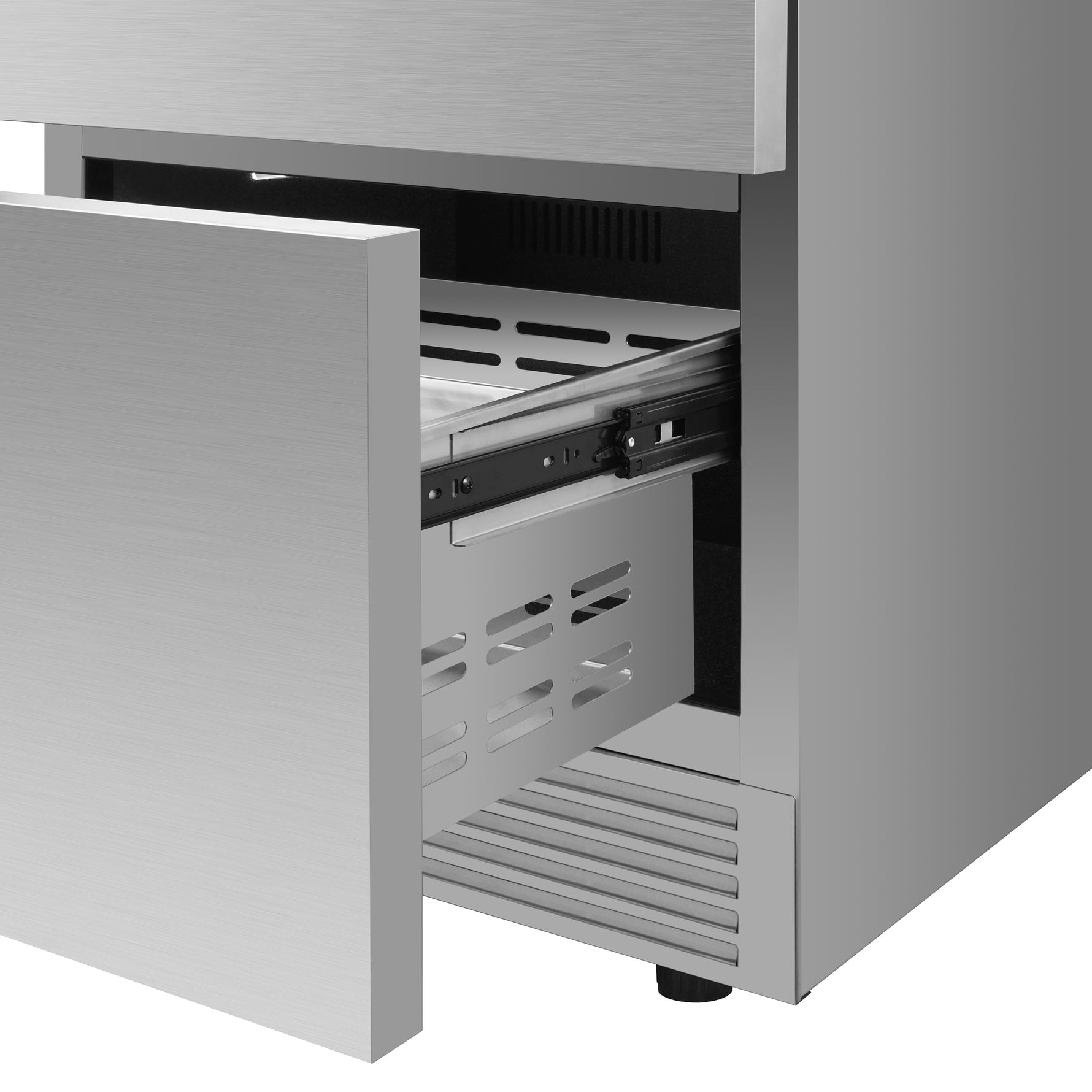 Forno Como 24-Inch Indoor Outdoor Drawer Refrigerator, 4.87 cu.ft, Stainless Steel Interior, Adjustable Shelves, LED Lighting - BonPrix Électroménagers