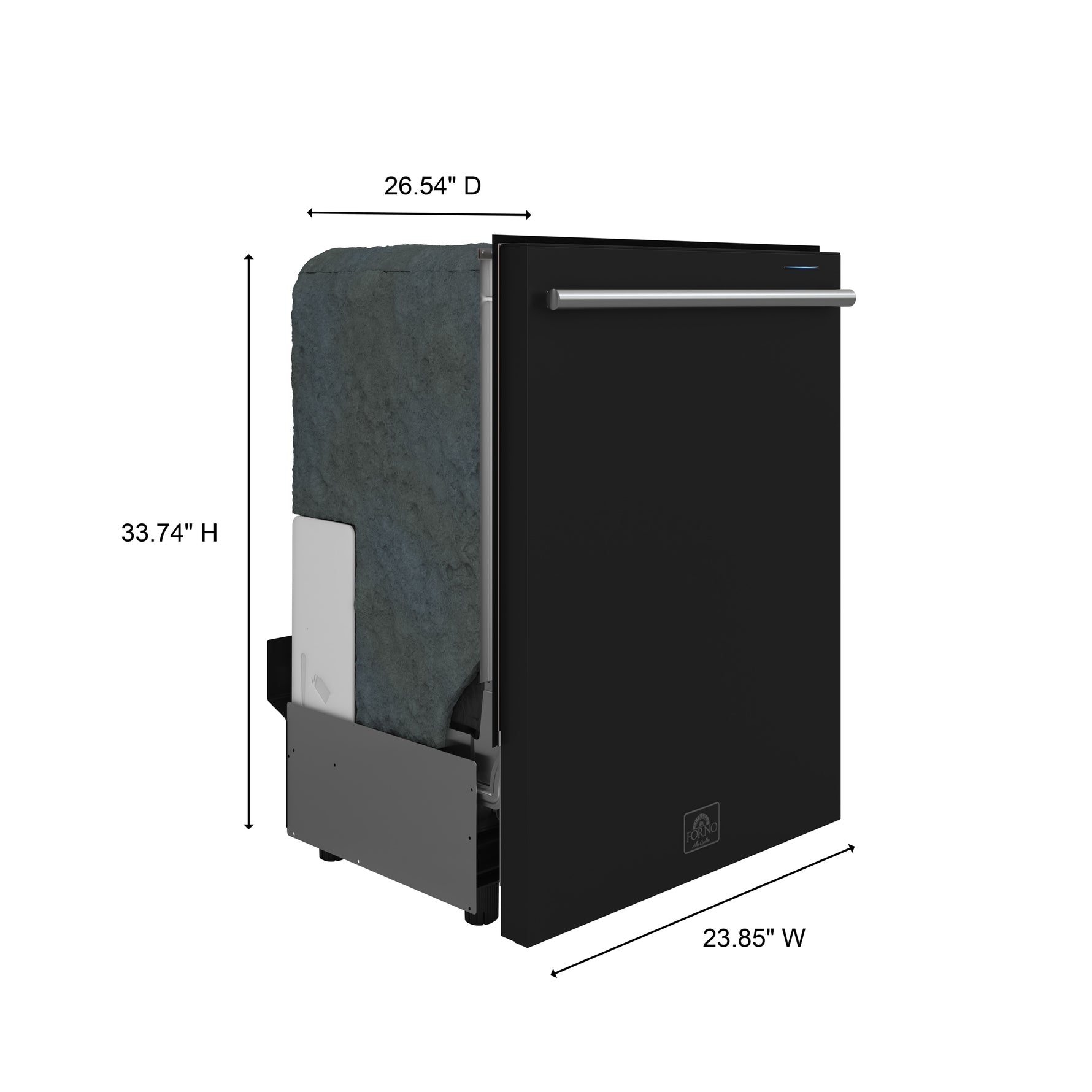 Forno Pozzo 24-Inch Built-In Tall Tub Top Control Dishwasher, Black, 49 dBA, Soil-Sensing Capable, ENERGY STAR - BonPrix Électroménagers