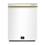 FORNO Premium 4-Piece Kitchen Bundle - Leonardo Espresso 30" White Range, 30" White Range Hood, 31" White Bottom Freezer Refrigerator, 24" White Built-In Dishwasher - FBDL-006-03CA - BonPrix Électroménagers