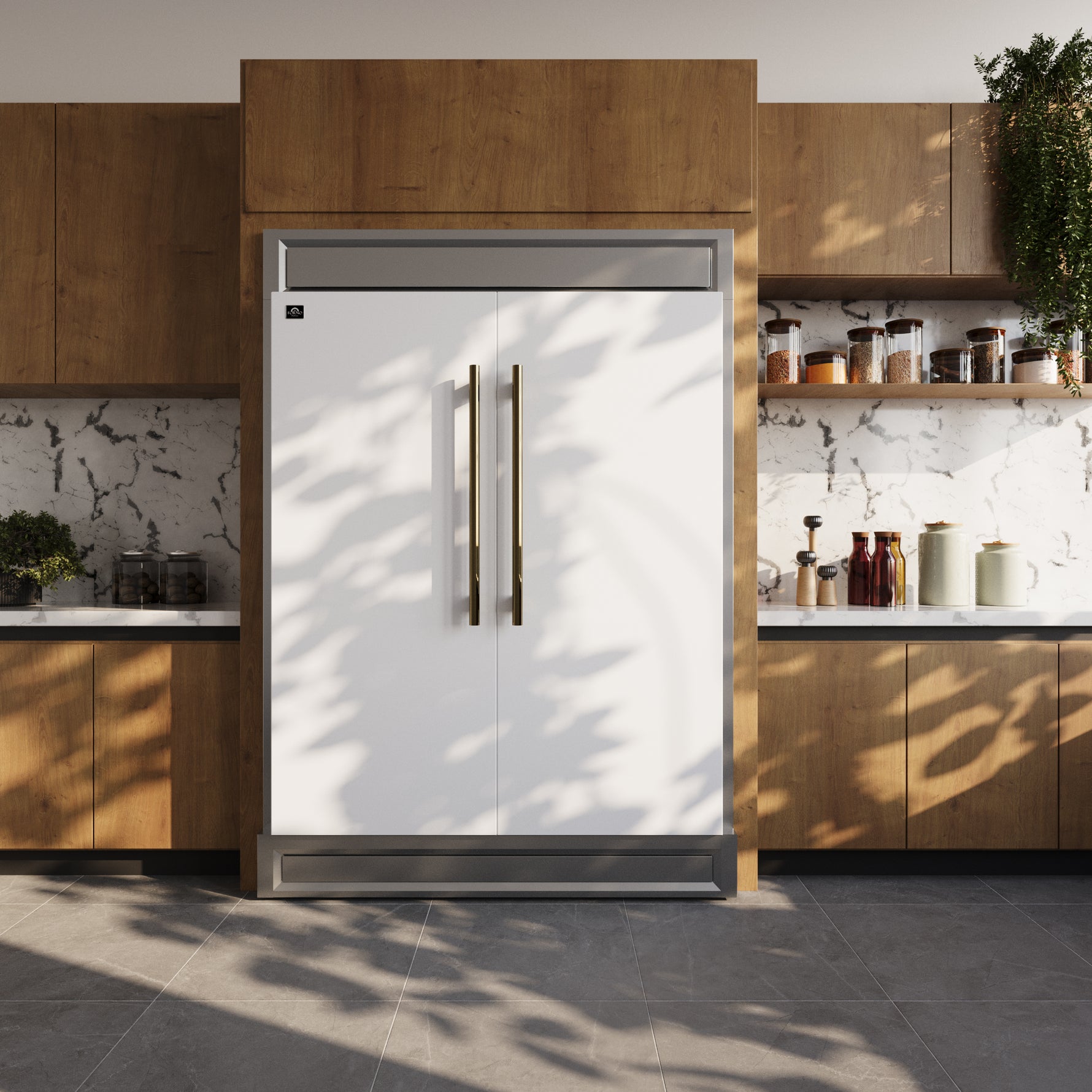 Forno Maderno 2-28-Inch Wide Convertible Refrigerator/Freezer in White, Decorative Trim, 27.2 cu.ft, 84-Inch High, ENERGY STAR Certified - BonPrix Électroménagers