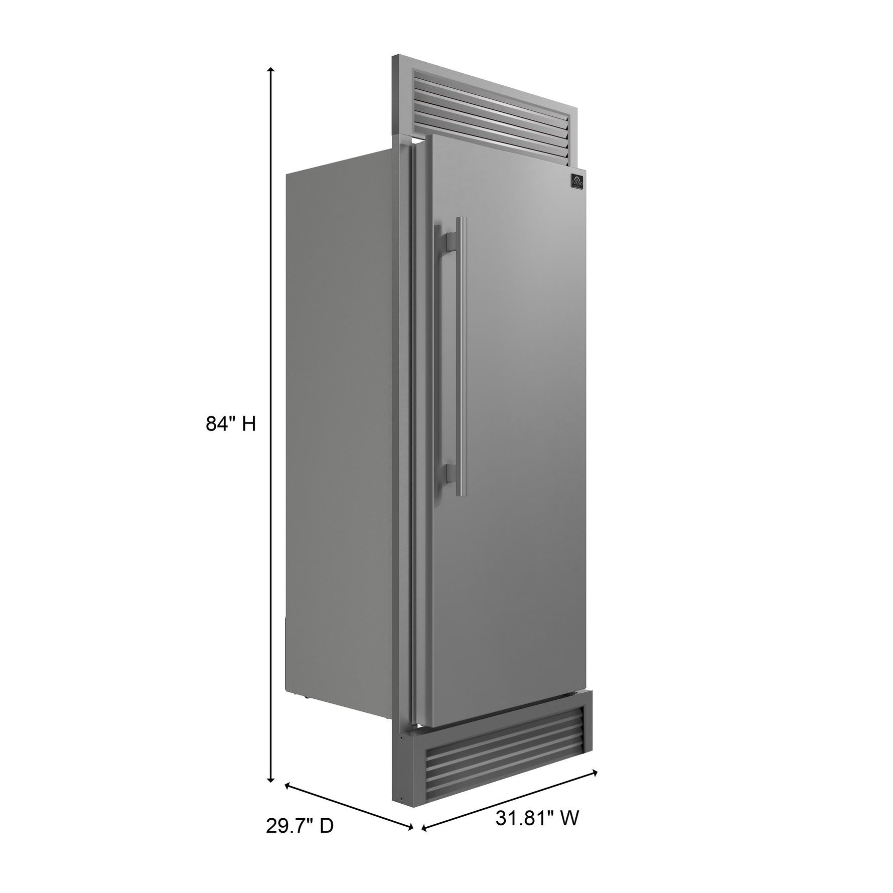 Forno Maderno 28-Inch Built-In Convertible Refrigerator, 13.6 cu.ft, Right Swing, Decorative Grill, ENERGY STAR Certified - BonPrix Électroménagers