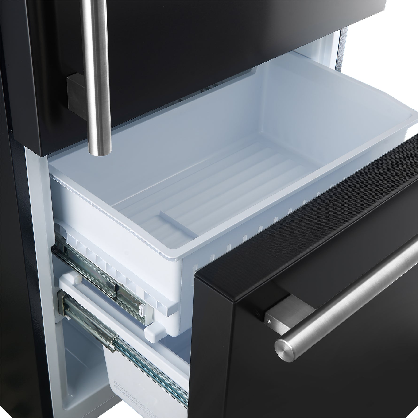 Forno Milano Espresso 31-Inch Bottom Freezer Refrigerator, Black, 17.2 cu.ft Capacity, Energy Efficient - BonPrix Électroménagers