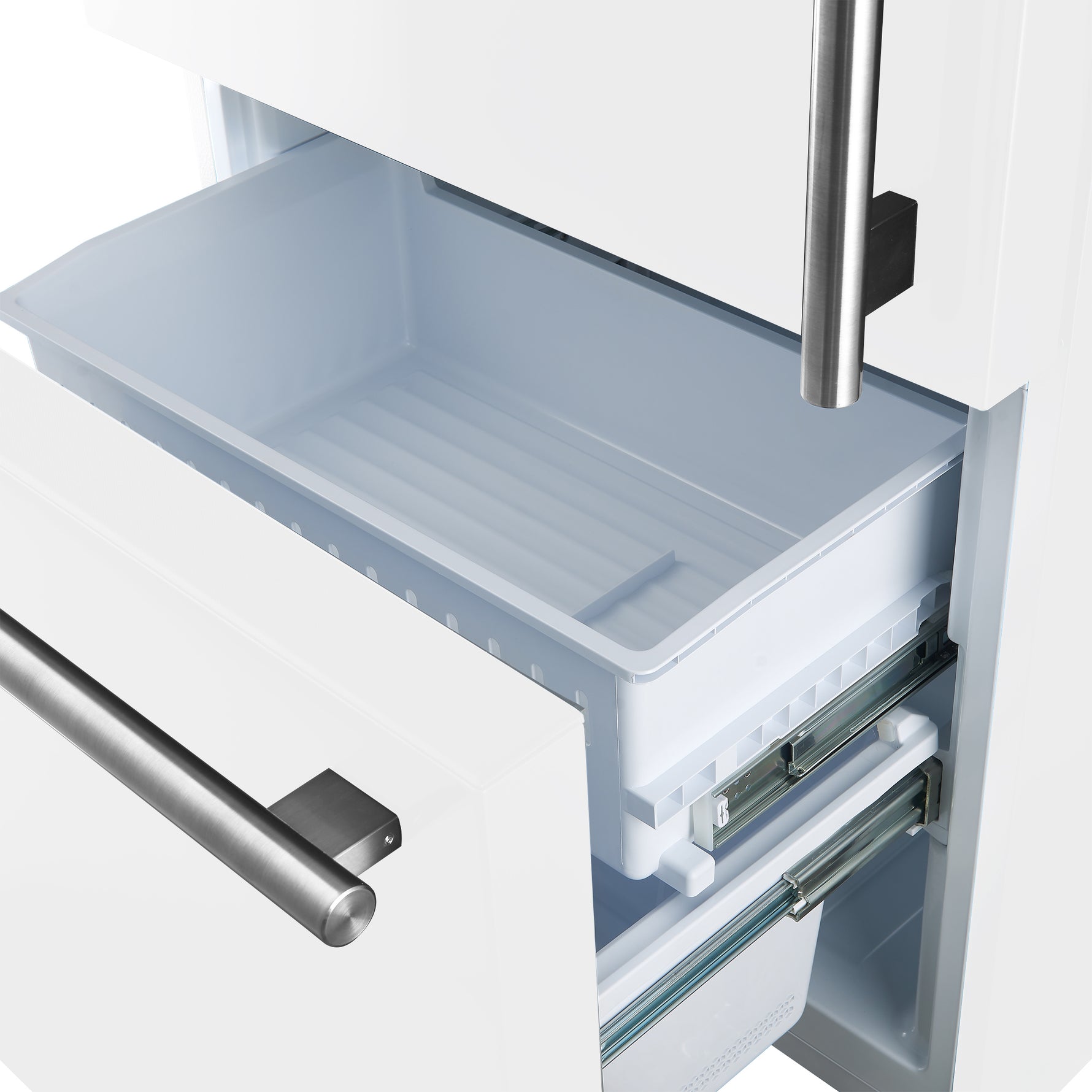 Forno Milano 2-Piece 62-Inch Freestanding Dual Bottom Freezer Refrigerator, White – 34.4 cu.ft, Touch Control, Ice Maker - BonPrix Électroménagers