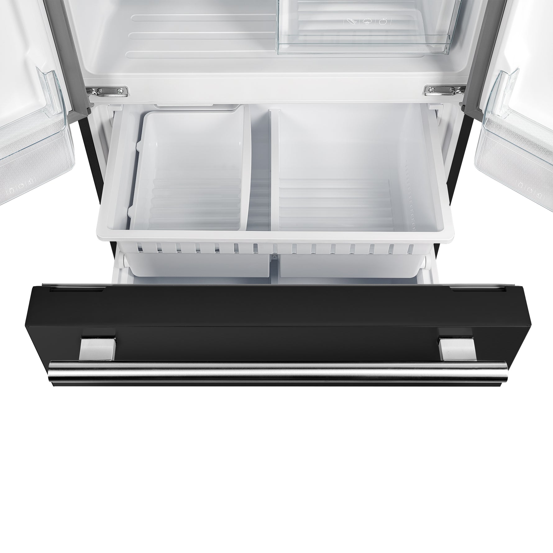 Forno Gallipoli Espresso 30-Inch Black French Door Refrigerator, Bottom Freezer, 17.5 Cu. Ft., No Frost, Ice Maker - BonPrix Électroménagers