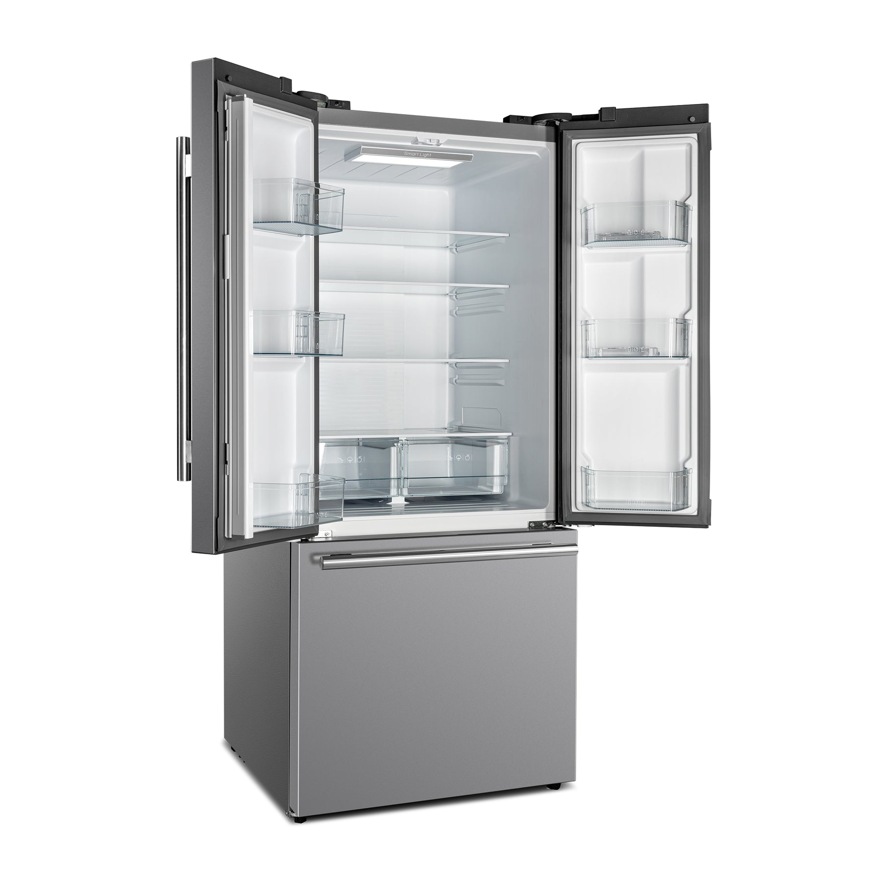 Forno Gallipoli 30-Inch French Door Refrigerator with Bottom Freezer, 17.5 cu.ft Capacity, Stainless Steel, No Frost Technology, Built-In Ice Maker, Energy Efficient - BonPrix Électroménagers