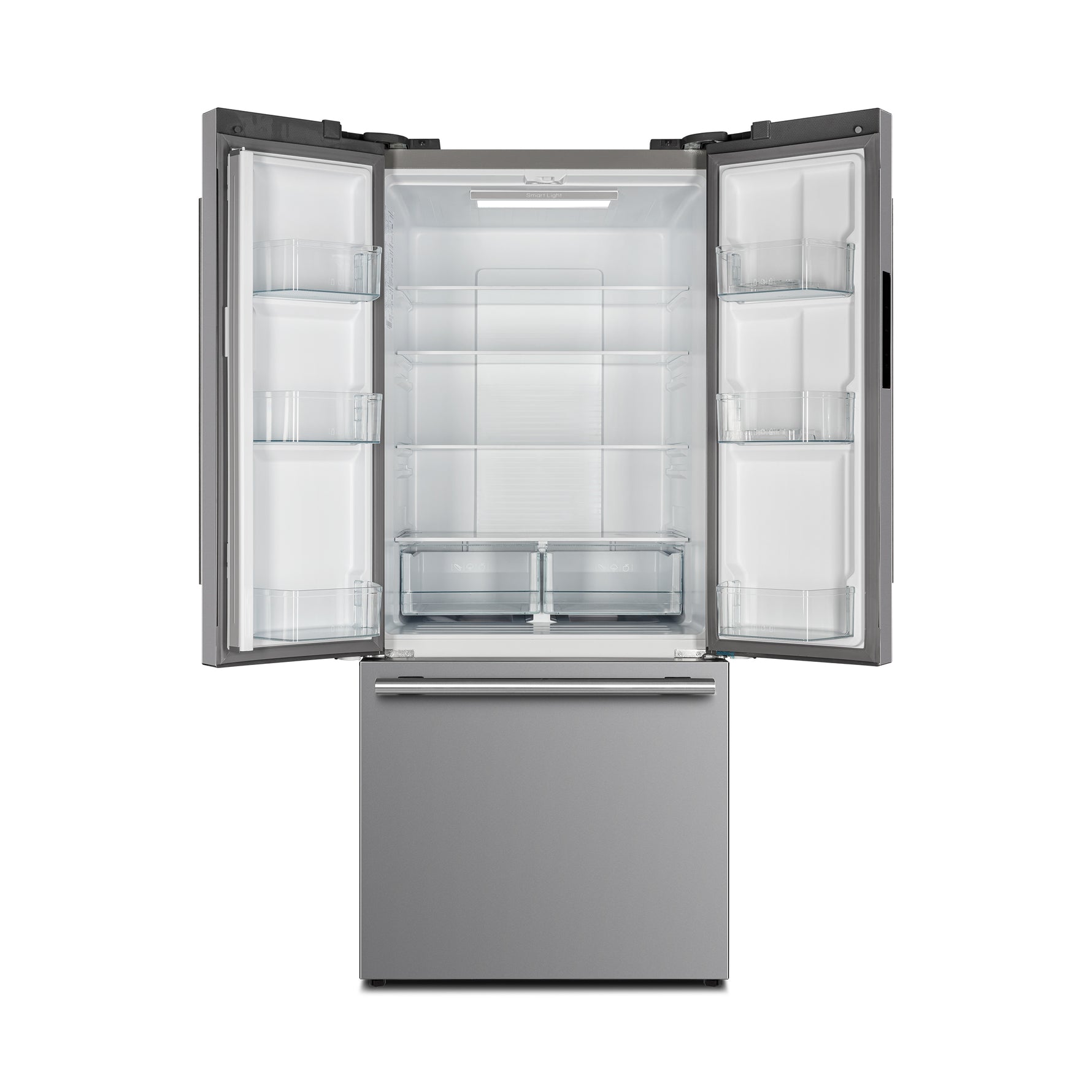 Forno Gallipoli 30-Inch French Door Refrigerator with Bottom Freezer, 17.5 cu.ft Capacity, Stainless Steel, No Frost Technology, Built-In Ice Maker, Energy Efficient - BonPrix Électroménagers