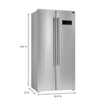Forno Salerno 33-Inch Side-by-Side Stainless Steel Refrigerator, 15.6 cu.ft, ENERGY STAR Certified - BonPrix Électroménagers
