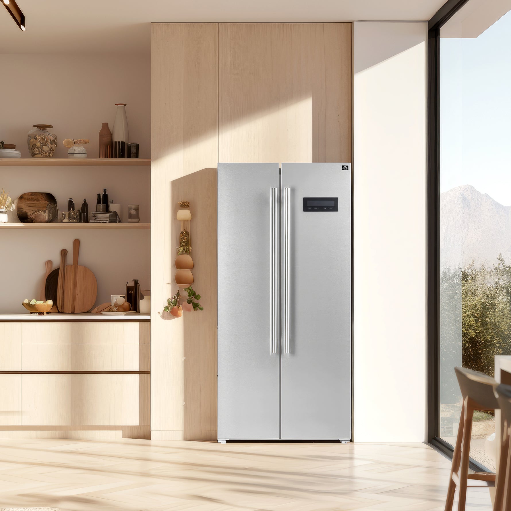 FORNO Premium 2-Piece Kitchen Bundle - Marco 30-inch Gas Range Stainless Steel, Forno Salerno 33" Side-by-Side Stainless Steel Refrigerator 15.6 cu.ft - FBDL-021-01CAUS - BonPrix Électroménagers