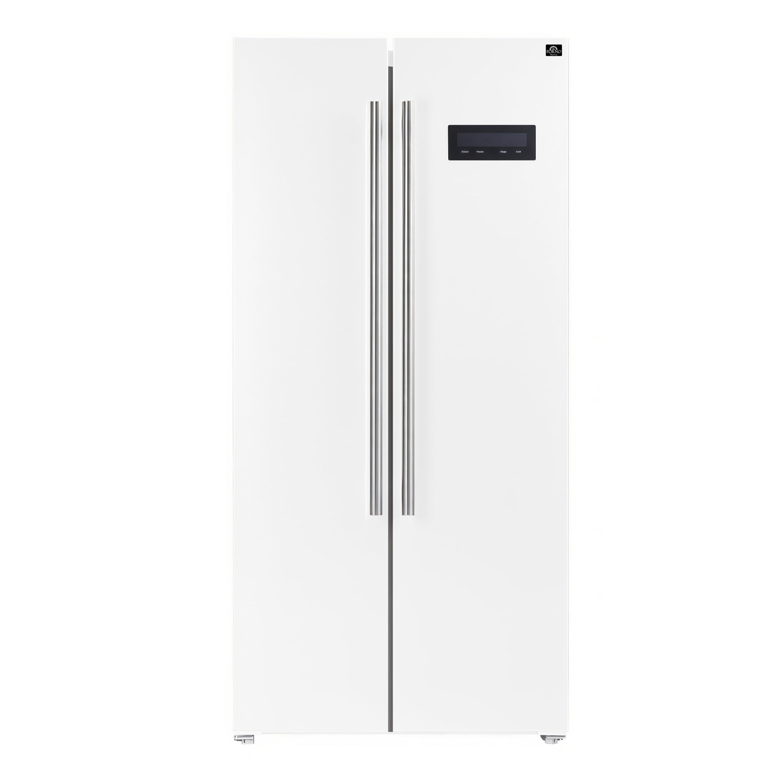 Forno Salerno Espresso 33-Inch White Side-by-Side Refrigerator, 15.6 Cu. Ft., Energy-Efficient, No Frost, Modern Design - BonPrix Électroménagers