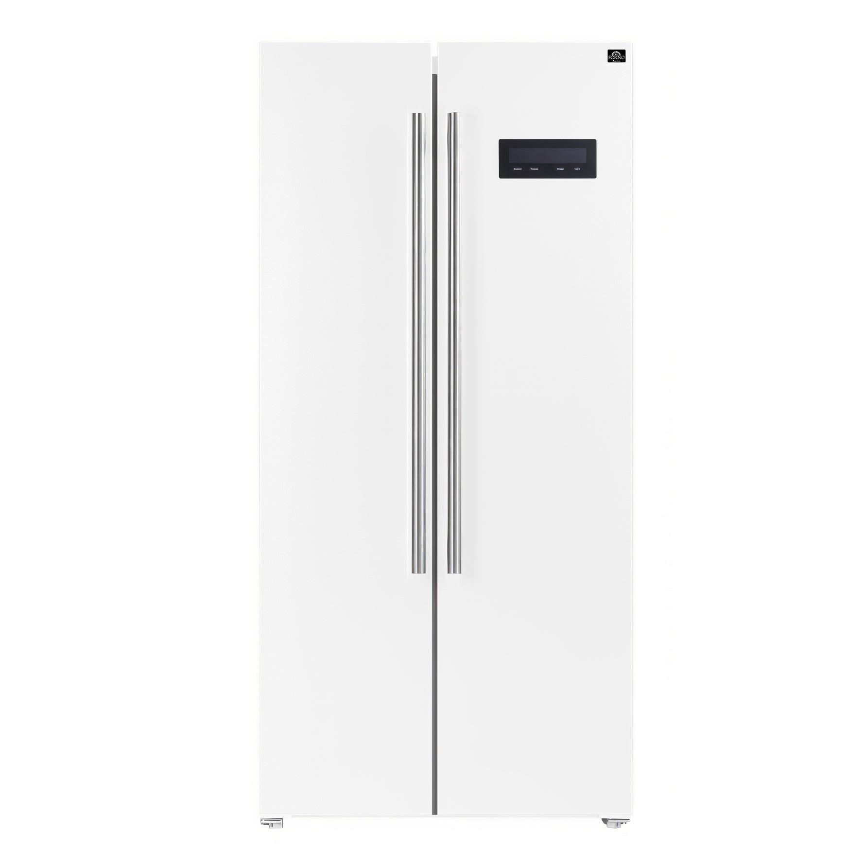Forno Salerno Espresso 33-Inch White Side-by-Side Refrigerator, 15.6 Cu. Ft., Energy-Efficient, No Frost, Modern Design - BonPrix Électroménagers
