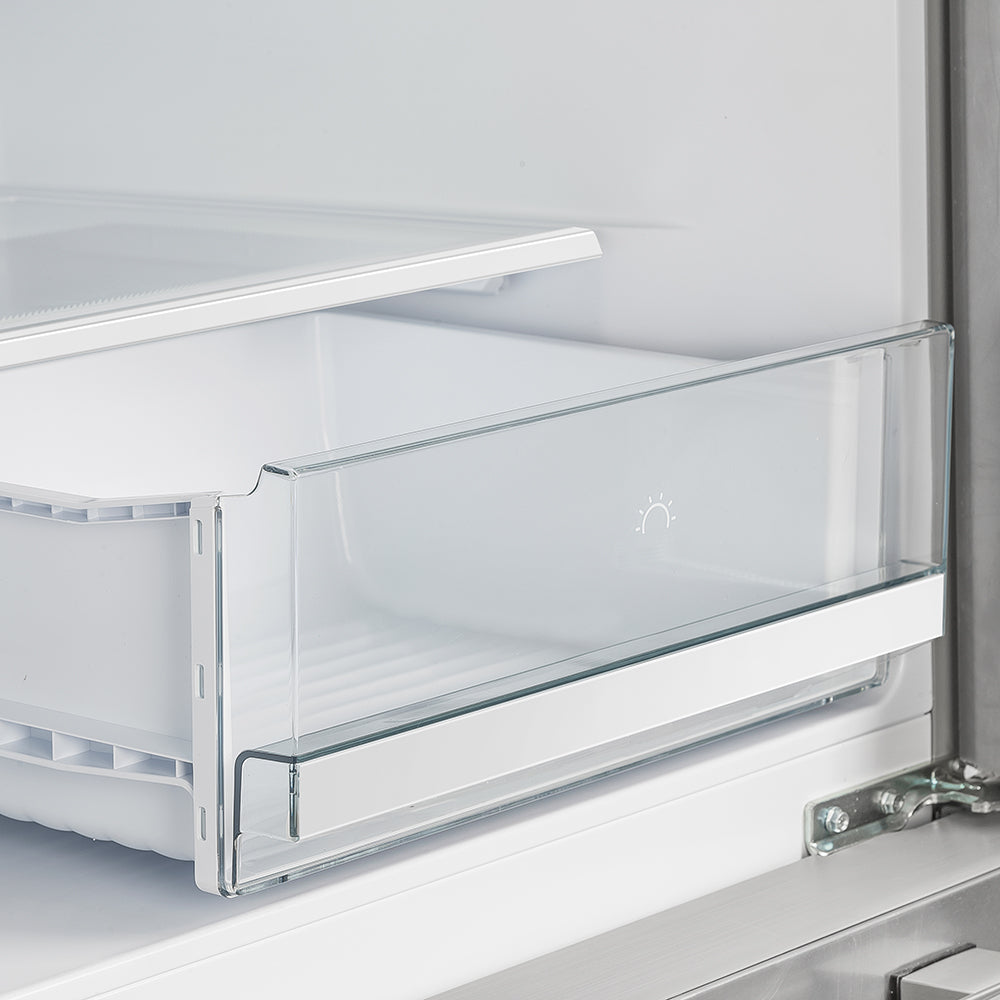 Forno Moena 40-Inch French Door Refrigerator, Stainless Steel, 19.2 cu.ft, Decorative Grill, ENERGY STAR Certified - BonPrix Électroménagers