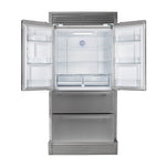 FORNO Premium 2-Piece Kitchen Bundle - Galiano 36" Stainless Steel Range, Forno Moena 36" French Door 19.2 cu. ft Stainless Steel Refrigerator, with Decorative Grill - 40" Wide - FBDL-019-03CAUS - BonPrix Électroménagers