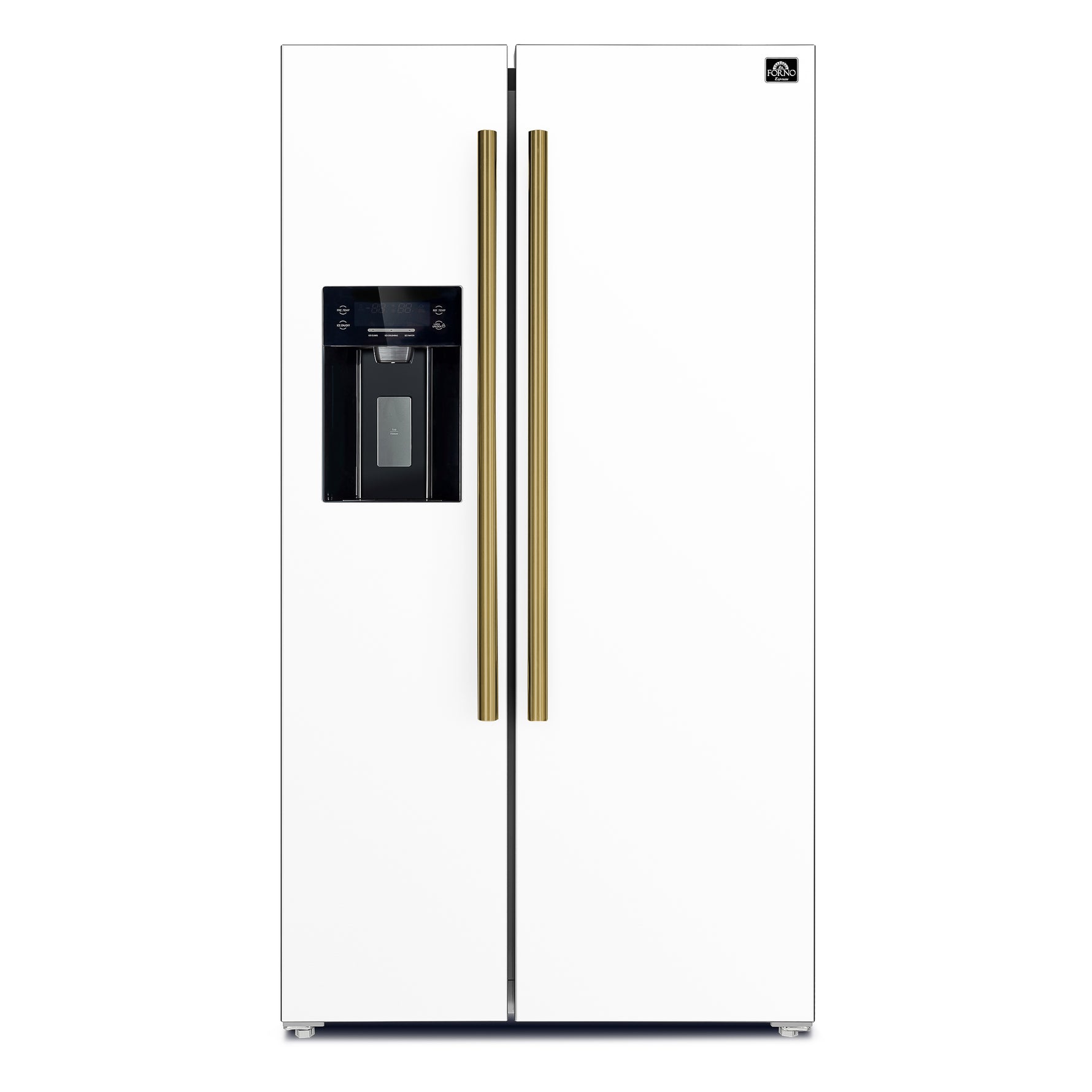 Forno Salerno Espresso 36-Inch White Side-by-Side Refrigerator, 20 Cu. Ft., Frost-Free, Ice & Water Dispenser, ENERGY STAR Certified - BonPrix Électroménagers