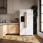 Forno Salerno Espresso 36-Inch White Side-by-Side Refrigerator, 20 Cu. Ft., Frost-Free, Ice & Water Dispenser, ENERGY STAR Certified - BonPrix Électroménagers