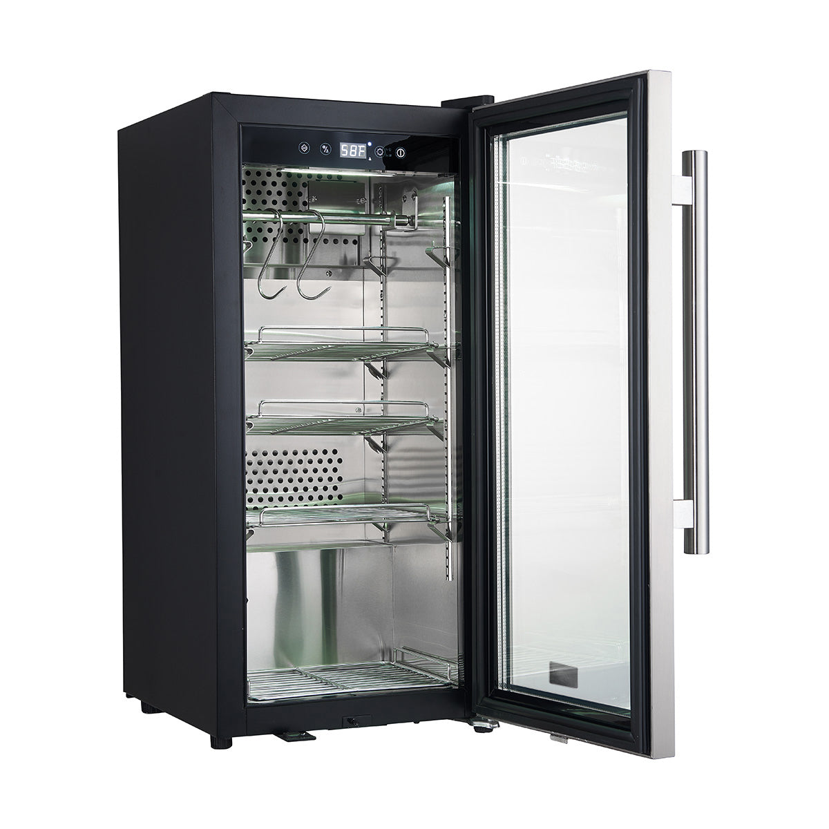 Forno Asciutto 16-Inch Dry Aging Cabinet, Stainless Steel 304, 2.65 cu.ft, LED Lighting, Adjustable Shelves - BonPrix Électroménagers